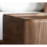 Прикроватный деревянный столик с 2-мя ящиками Moon Walnut Furniture варинант исполнения - 8 | Loft Concept в Сочи