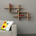 Полка фигурная подвесная цвета древесины HALIC BOOKCASE OAK варинант исполнения - 1 | Loft Concept в Сочи