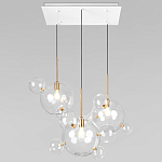Люстра подвесная 3 лампы с прозрачными стеклянными шарами и золотыми деталями Giopato & Coombes варинант исполнения - 1 | Loft Concept в Сочи
