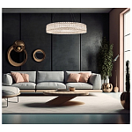 Люстра подвесная круглая из прозрачного хрусталя с корпусом из металла цвета хром Selfsufficient варинант исполнения - 7 | Loft Concept в Сочи