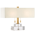 Настольная лампа прямоугольная на прозрачном основании Charm and Luxury варинант исполнения - 2 | Loft Concept в Сочи