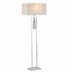 Торшер с прямоугольным тканевым абажуром на белом мраморном основании Silver Threads варинант исполнения - 4 | Loft Concept в Сочи