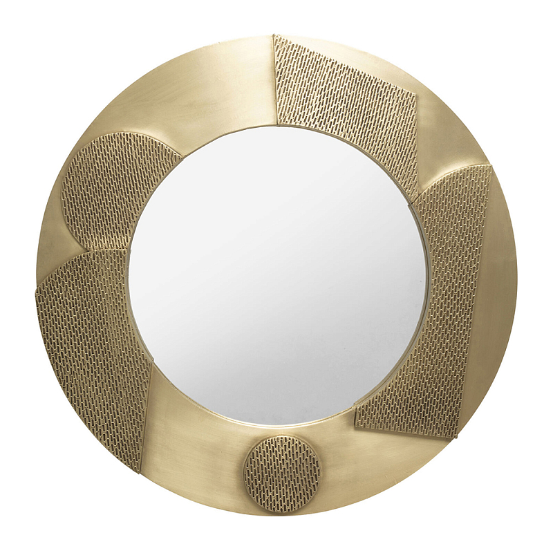 Зеркало золотое со вставками в виде геометрических фигур Зеркало Золотой в Сочи | Loft Concept 