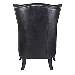 Кресло из натуральной кожи на 4-х деревянных ножках из массива бука Daniel Leather Armchair black варинант исполнения - 3 | Loft Concept в Сочи