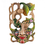 Маска деревянная резная расписная Tropical Paradise варинант исполнения - 3 | Loft Concept в Сочи