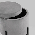 Серый пуф на черных ножках SANJAY варинант исполнения - 3 | Loft Concept в Сочи