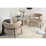 Кресло полукруглое мягкое с буклированной обивкой Armchair with Boucle Upholstery варинант исполнения - 4 | Loft Concept в Сочи
