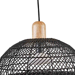 Подвесной светильник с округлым абажуром из черного ротанга Wicker Furniture варинант исполнения - 4 | Loft Concept в Сочи