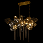 Люстра подвесная с 22-мя гранёными стеклянными плафонами с вертикальными подвесками Gilded Mirage  варинант исполнения - 6 | Loft Concept в Сочи