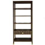 Стеллаж Elsa Dreams Walnut со стеклянными полками и ящиком варинант исполнения - 7 | Loft Concept в Сочи