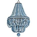 Люстра каплевидной формы украшенная круглыми бусинами синяя Blue Wooden Beads Chandelier варинант исполнения - 2 | Loft Concept в Сочи