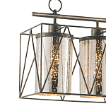 Люстра прямоугольная с 5-ю плафонами из стекла с узором Translucent Pattern варинант исполнения - 1 | Loft Concept в Сочи