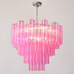 Элитная Люстра Textured Glass Pink Chandelier Ярко Розовое стекло варинант исполнения - 4 | Loft Concept в Сочи