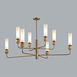 Люстра на штанге с 8-ю цилиндрическими матовыми плафонами и шарами из камня Orb Essence варинант исполнения - 10 | Loft Concept в Сочи