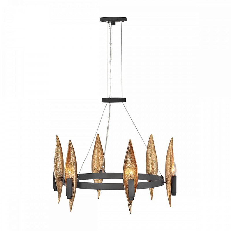 Люстра Hinkley 6 патронов Черный Янтарный в Сочи | Loft Concept 