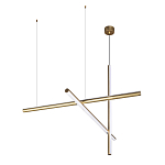 Люстра с 3-мя  пересекающимися цилиндрическими плафонами на тонких тросах Trumpet tube варинант исполнения - 4 | Loft Concept в Сочи