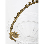 Чаша из прозрачного стекла на ножке с бронзовой ручкой в виде ветки Eden Garden варинант исполнения - 5 | Loft Concept в Сочи