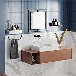 Настенное зеркало квадратной формы в черной металлической раме CORNER MIRROR BLACK варинант исполнения - 2 | Loft Concept в Сочи