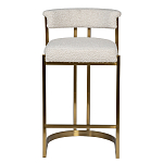 Стул барный букле бежевый с каркасом цвета матовое золото Tactility варинант исполнения - 1 | Loft Concept в Сочи