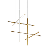 Люстра с 6-ю  пересекающимися цилиндрическими плафонами на тонких тросах Trumpet tube варинант исполнения - 1 | Loft Concept в Сочи