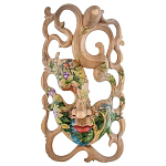 Маска деревянная резная расписная Tropical Paradise варинант исполнения - 4 | Loft Concept в Сочи