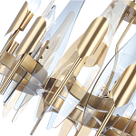 Люстра с вертикальными стеклянными элементами и металлическим каркасом цвета Латунь Vertical Glass варинант исполнения - 3 | Loft Concept в Сочи