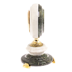 Часы настольные бронзовые из натуральных камней Мрамор и Змеевик Stone Clock варинант исполнения - 9 | Loft Concept в Сочи