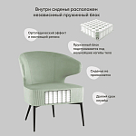 Современное мягкое кресло на металлических ножках Rakush Pistachio варинант исполнения - 9 | Loft Concept в Сочи