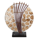 Настольная лампа из перламутра и дерева на подставке Indonesian Shell варинант исполнения - 1 | Loft Concept в Сочи