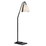 Торшер с черным каркасом и белым тканевым абажуром в форме конуса Stylish Solution варинант исполнения - 1 | Loft Concept в Сочи