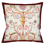Декоративная подушка бежевая с растительным орнаментом Raffael Floral Beige Red Cushion варинант исполнения - 1 | Loft Concept в Сочи