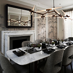 Обои ручная роспись Distant Bamboo Special Colourway on Lead Grey dyed silk варинант исполнения - 1 | Loft Concept в Сочи