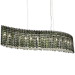 Линейная люстра изогнутой формы с хрустальными подвесками Crystal Art Chrome Green Linear Chandelier варинант исполнения - 1 | Loft Concept в Сочи