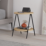 Стол приставной с 2-мя круглыми столешницами из дерева ESSEL OAK варинант исполнения - 6 | Loft Concept в Сочи