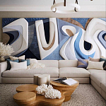 Арт-объект ручной работы Blue Abstraction из 4-х панелей варинант исполнения - 1 | Loft Concept в Сочи