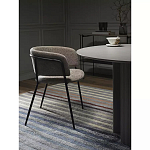 Стул полукруглый с каркасом из металла и мягким сиденьем и спинкой Soft Chenille варинант исполнения - 5 | Loft Concept в Сочи