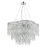 Люстра подвесная с хрустальными подвесками и металлическим основанием цвета Хром Ludivine Lighting варинант исполнения - 1 | Loft Concept в Сочи