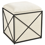 Пуф бежевый с черной металлической рамой Beige Pouf варинант исполнения - 4 | Loft Concept в Сочи