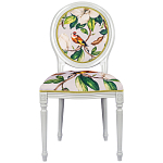 Стул светло-серый из натурального бука с изображением птицы в саду Blooming Colored Birds варинант исполнения - 1 | Loft Concept в Сочи