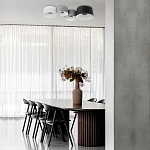 Потолочный светильник с 2-мя цилиндрическими абажурами серого и черного цвета Urban Dome варинант исполнения - 7 | Loft Concept в Сочи