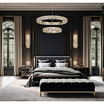 Люстра из 2-х колец с мозаичным хрустальным оформлением Sparks of Crystal варинант исполнения - 2 | Loft Concept в Сочи