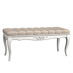 Банкетка из массива бука с бежевой обивкой из велюра White Provence варинант исполнения - 1 | Loft Concept в Сочи